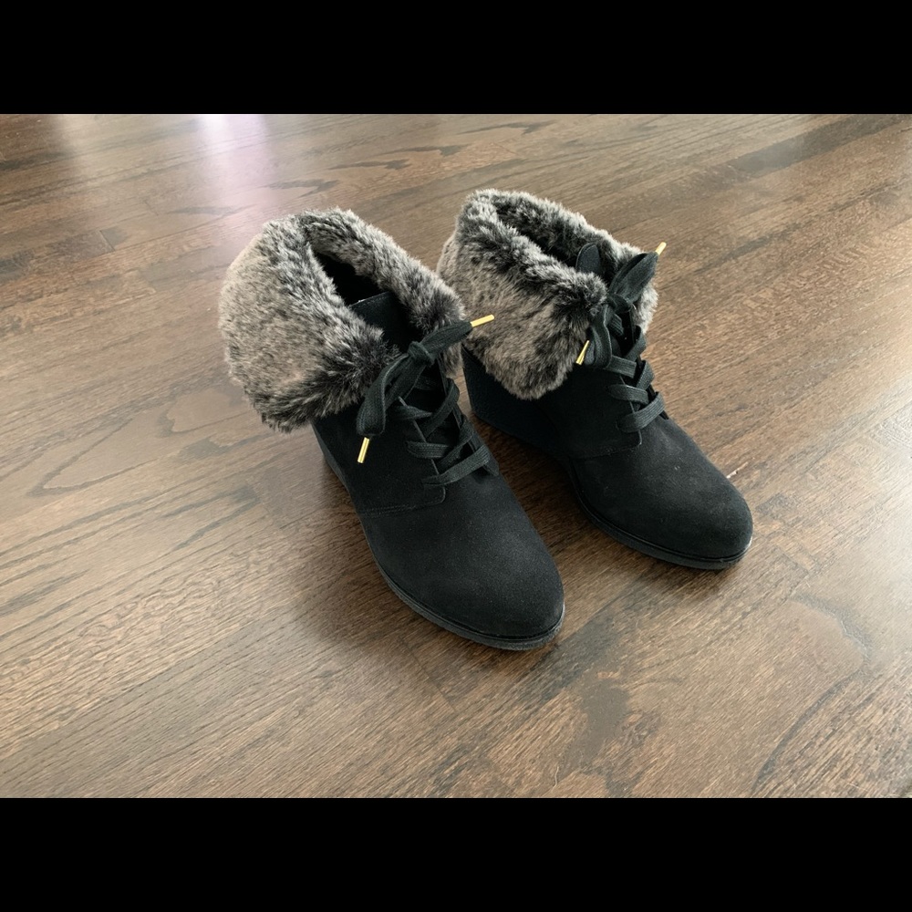 Cole Haan- Size 7 like new booties boots w/ wedge